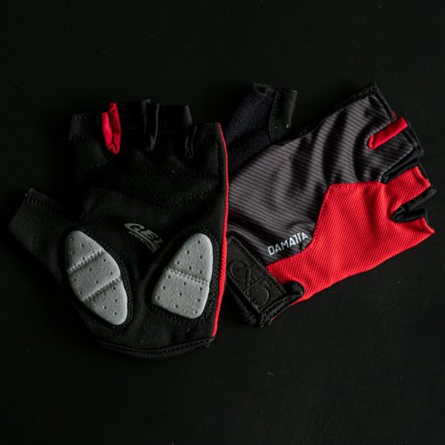 Luvas Flames DaMatta Gel Ciclismo Dedo Curto Vermelho/Preto