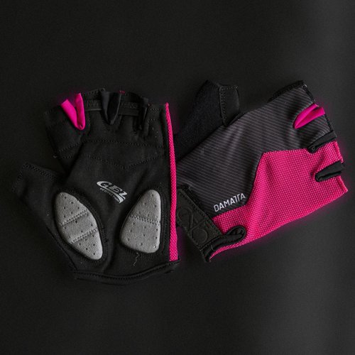 Luvas Flames DaMatta Gel Ciclismo Dedo Curto Rosa/Preto