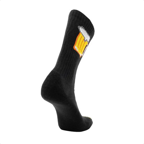 Meia Beer Cerveja Damatta Ciclismo Bicicleta Corrida Preto/Amarelo