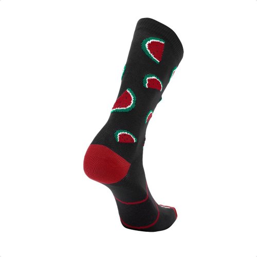 Meia Melancia Damatta Ciclismo Bicicleta Corrida Preto/Vermelho