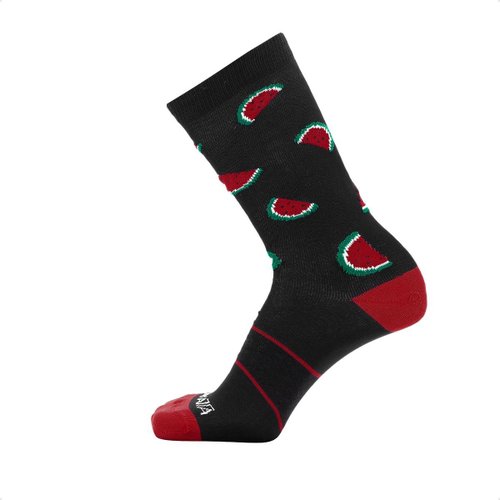 Meia Melancia Damatta Ciclismo Bicicleta Corrida Preto/Vermelho