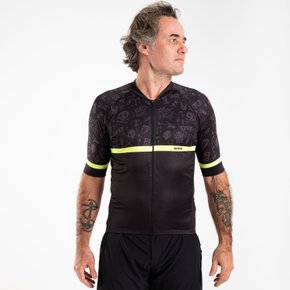 Camisa Ciclismo Bicicleta DaMatta Rock n Roll Preto/Amarelo