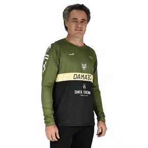 Camisa Bike Enduro Brasão Manga Longa - Verde