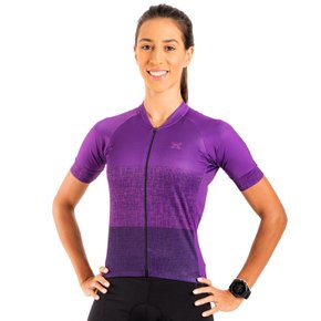 Camisa Ciclismo Bicicleta DaMatta Feminina Skull Roxo