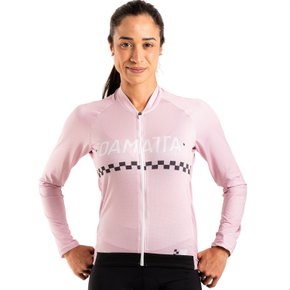 Camisa Ciclismo Bicicleta DaMatta Manga Longa Solid Rosa