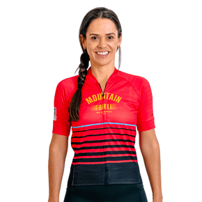 Camisa Ciclismo Bicicleta DaMatta Feminina Mountain Bike Rosa/Amarelo