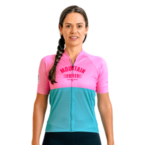 Camisa Ciclismo Bicicleta DaMatta Feminina Mountain Bike Rosa/Verde Camisa Ciclismo Bicicleta DaMatta Feminina Mountain Bike Rosa/Verde