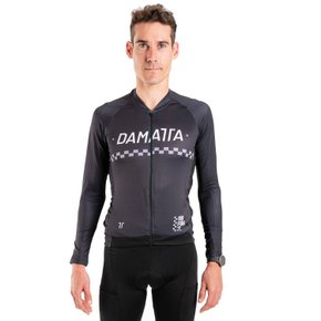 Camisa Ciclismo Bicicleta DaMatta Manga Longa Solid Preto