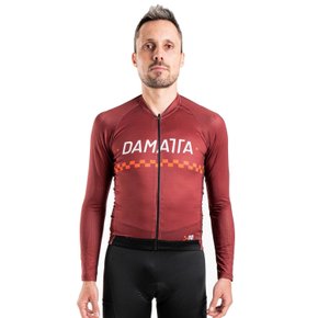 Camisa Ciclismo Bicicleta DaMatta Manga Longa Solid Vinho