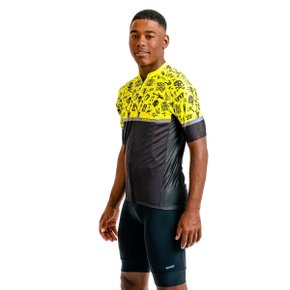 Camisa Ciclismo Bicicleta DaMatta Rock n Roll Amarelo/Preto Camisa Ciclismo Bicicleta DaMatta Rock n Roll Amarelo/Preto