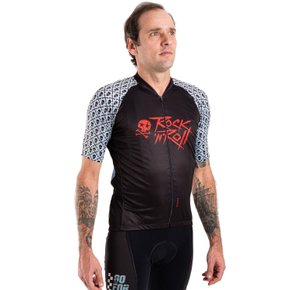 Camisa Ciclismo Bicicleta DaMatta Rock N Roll Preto/Vermelho