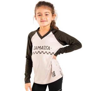 Camisa DaMatta Enduro Infantil MTB Race Manga Longa - Areia