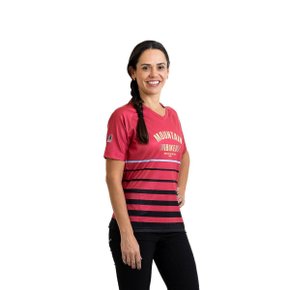 Camisa Ciclismo Bicicleta DaMatta Feminina MTB Rosa/Amarelo