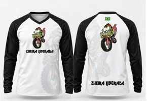Camisa Enduro Personalizada Manga Longa Zuera Liberada Branca