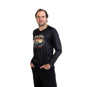 Camisa Just Ride Ciclismo Bicicleta DaMatta Enduro Manga Longa Preto