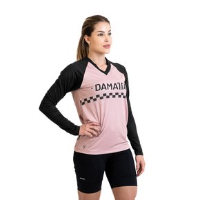 Camisa Race Ciclismo Bicicleta DaMatta Enduro Manga Longa Rosa