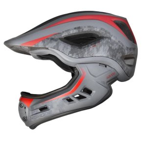 Capacete HighOne FullFace Fechado Bicicleta Ciclismo Cinza/Vermelho