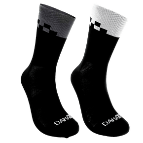 Kit 2 Pares Meia DaMatta Race Poliamida - Cinza e Branco