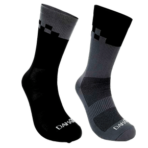 Kit 2 Pares Meia DaMatta Race Poliamida - Cinza e Preto