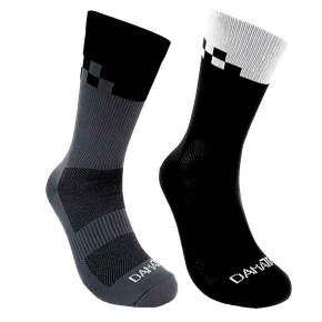 Kit 2 Pares Meia DaMatta Race Poliamida - Preto e Branco