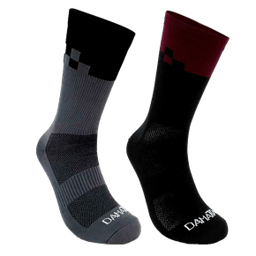 Kit 2 Pares Meia DaMatta Race Poliamida - Preto e Vinho