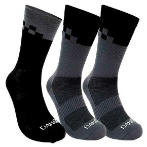 Kit 3 Pares Meia DaMatta Race Poliamida - Preto e Cinza
