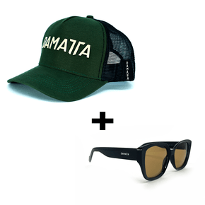 Kit Boné Truck Driver Vde + Óculos de Sol Pipa