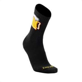 Meia Beer Cerveja Damatta Ciclismo Bicicleta Corrida Preto/Amarelo