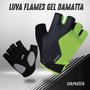 Luvas Flames DaMatta Gel Ciclismo Dedo Curto Amarelo/Preto