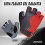 Luvas Flames DaMatta Gel Ciclismo Dedo Curto Vermelho/Preto